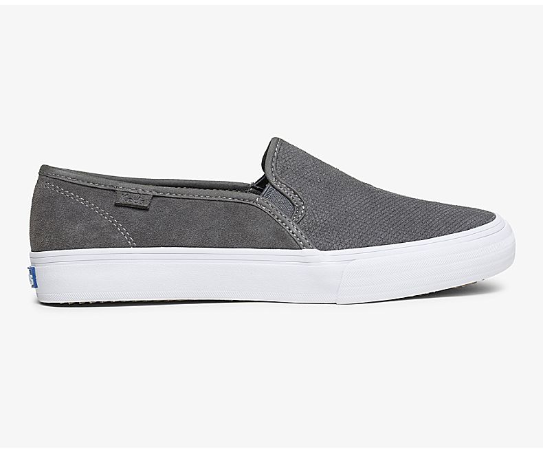 Keds Women's Double Decker Suede Fall Dark Grey Slip On Shoes - WD1608253